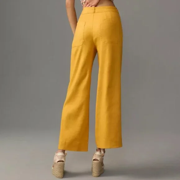 The Ettie High-Rise Crop Wide-Leg Pants by Maeve: Linen Edition - Picture 2 of 6